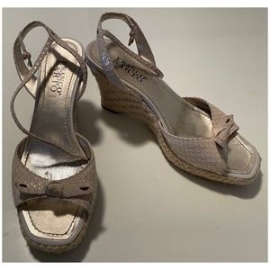 Franco Sarto Leather Wedge / Platform Heels Sandals - size 7
